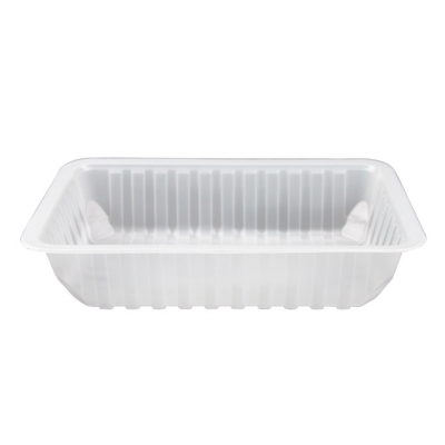 Custom takeaway plates white transparent pp meat vegetable fruits packing container blister plastic frozen food tray disposable