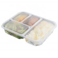 custom wholesale disposable plastic pp blister 4 compartment microwave safe leakproof 500ml food lunch box containers