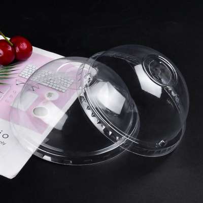 Wholesale 98mm 89mm 95mm 90mm 107mm custom Transparent Disposable PET cold drink Plastic cups with dome lids Cover