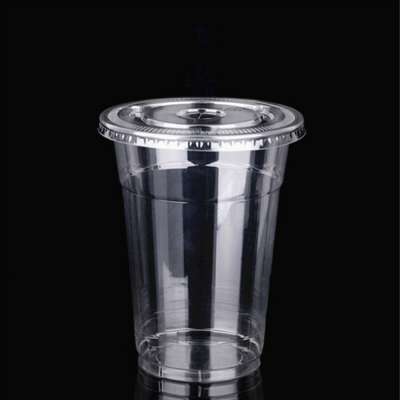 China manufacture disposable clear pet 16 oz hot cold milktea juice drink take away thickened blister custom plastic cups