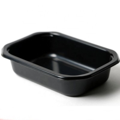 Disposable CPET black plastic oven baking/ microwave food packing container airline meal tray