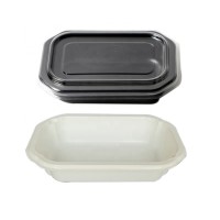 CPET disposable white/ black plastic microwave safe baking food container airline meal packaging tray with lid