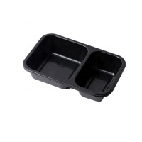 disposable white/black oven baking/microwave dinner plates 2 compartment airline meal tray food container