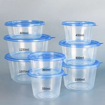 wholesale disposable plastic microwave safe round soup bowl with lid clear PP blister eco-friendly leakproof lunch box container