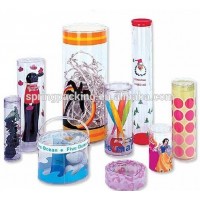 PET PVC printing Cear Plastic cylinder packaging container tube box