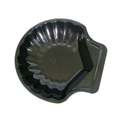 round cpet black microwave cake baking container disposable blister food airline meal  tray