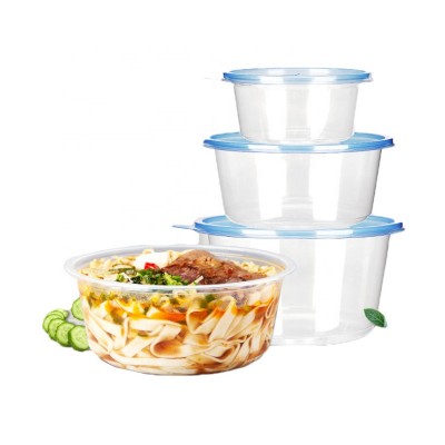 custom disposable PP Plastic 500ml round Takeaway leak proof lunch box eco friendly clear microwave food Packaging containers