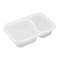 disposable plastic PP clear microwave safe food storage  containers custom 2 compartment eco leak proof takeaway lunch box