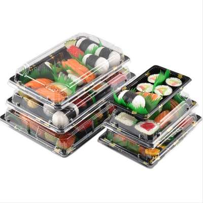 eco friendly disposable PS plastic japanese bento lunch box leakproof sushi takeaway packaging food container