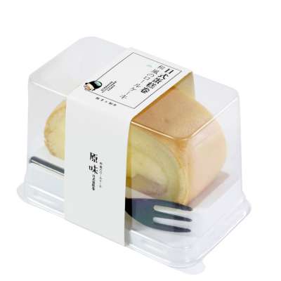 High quality PET material clear rectangle swiss cake boxes in bulk plastic cake slice box packaging