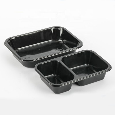 Disposable CPET black compartment microwave/baking blister food container meal packing tray