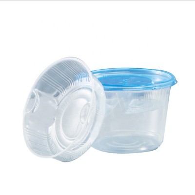 wholesale disposable PP Plastic Takeaway round lunch box with lid clear microwave safe food Packaging storage containers