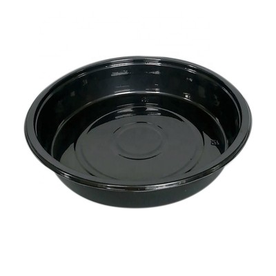 black disposable round cpet baking/microwave/oven container blister food airline meal tray